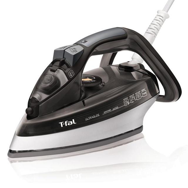 T-fal FV4495 Ultraglide Easycord Steam Iron with Ceramic Scratch Resistant Non-Stick Soleplate, 1725-Watt, Black