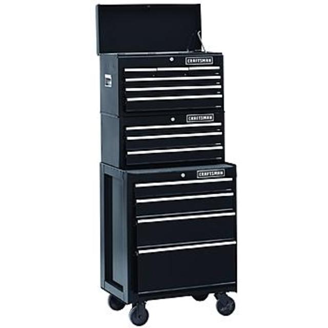 Craftsman 26 In. 13-Drawer Heavy-Duty Ball Bearing 3-PC Tool Chest Combo – Black