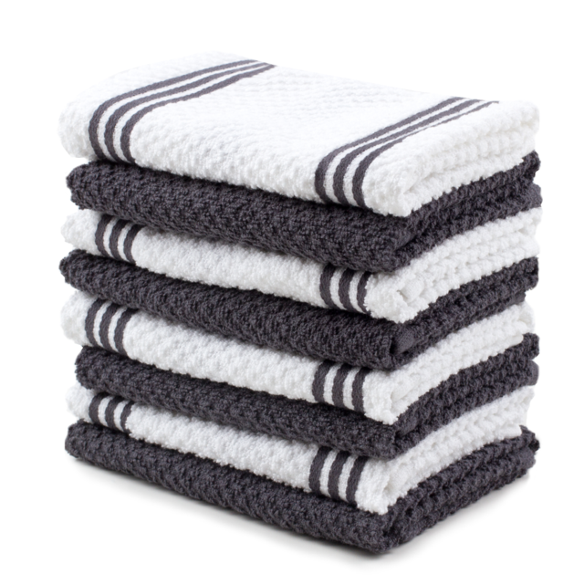Sticky Toffee Cotton Terry Kitchen Dishcloth, 8 Pack, 12 in x 12 in