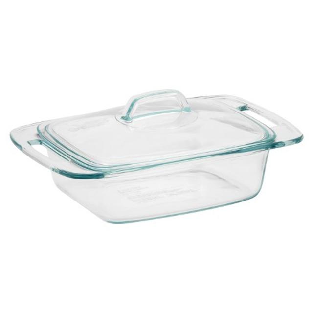Pyrex Easy Grab 2 Quart Glass Casserole Dish with Lid - Clear