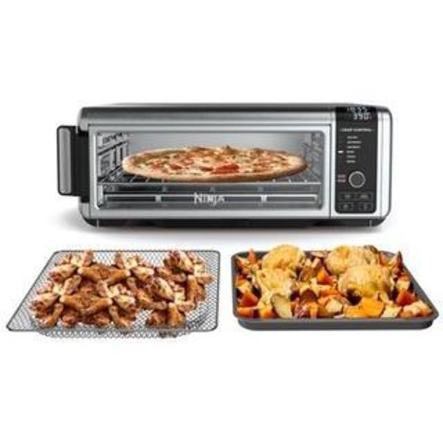 Ninja Foodi 8-in-1 Digital, Toaster, Air Fryer, with Flip-Away for Storage Multi-Purpose Counter-top Convection Oven (SP101), 19.7” W x 7.5”H x 15.1”D, Stainless Steel/Black