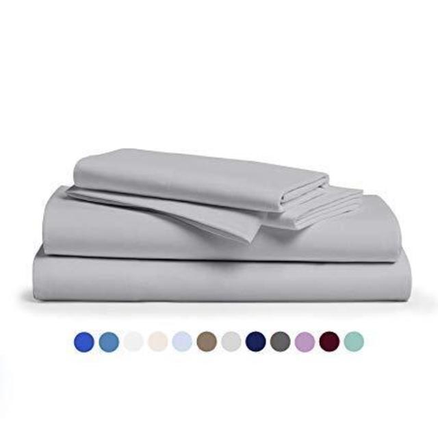 Comfy Sheets 100% Egyptian Cotton Sheets - 1000 Thread Count 4 Pc King Silver Bed Sheet with Pillowcases, Premium Hotel Quality Fits Mattress Up to 18'' Deep Pocket.