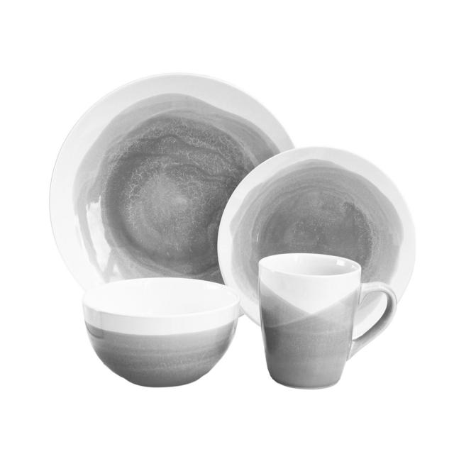 Chama 16 Piece Full Set, Service for 4-Charcoal