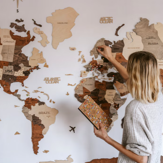 Wooden World Map