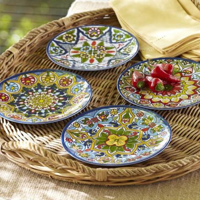 Talavera Melamine Salad Plates, Set of 4