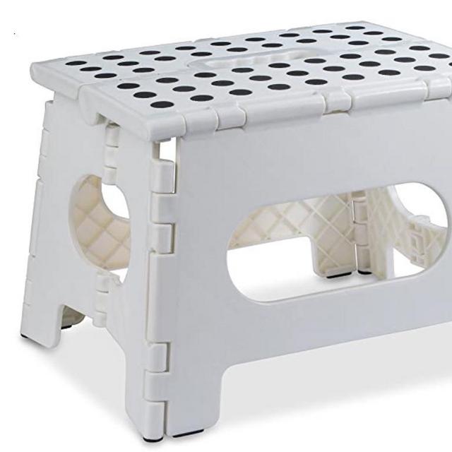Folding Step Stool - The Lightweight Step Stool is Sturdy Enough to Support Adults and Safe Enough for Kids. Opens Easy with One Flip. Great for Kitchen, Bathroom, Bedroom, Kids or Adults.