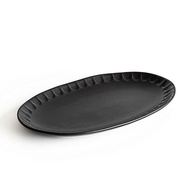 Over & Back® 14.25-Inch Thumbprint Serving Platter in Black