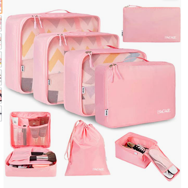BAGAIL 8 Set Packing Cubes Luggage Packing Organizers for Travel Accessories