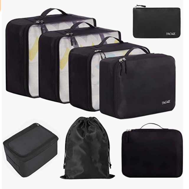 BAGAIL 8 Set Packing Cubes Luggage Packing Organizers for Travel Accessories