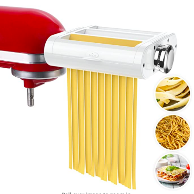 Antree Pasta Maker Attachment 3 in 1 Set for KitchenAid Stand Mixers Included Pasta Sheet Roller, Spaghetti Cutter, Fettuccine Cutter Maker Accessories and Cleaning Brush