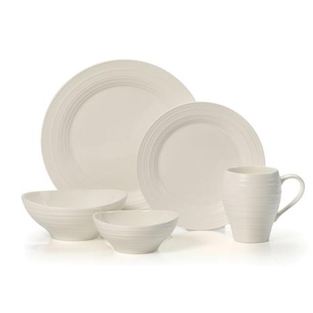 Swirl White 40 Piece Dinnerware Set