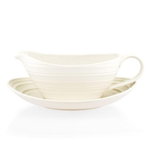 Swirl White Gravy Boat
