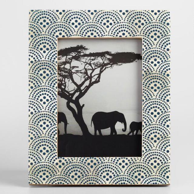 Blue Waves Bone Tabletop Frame