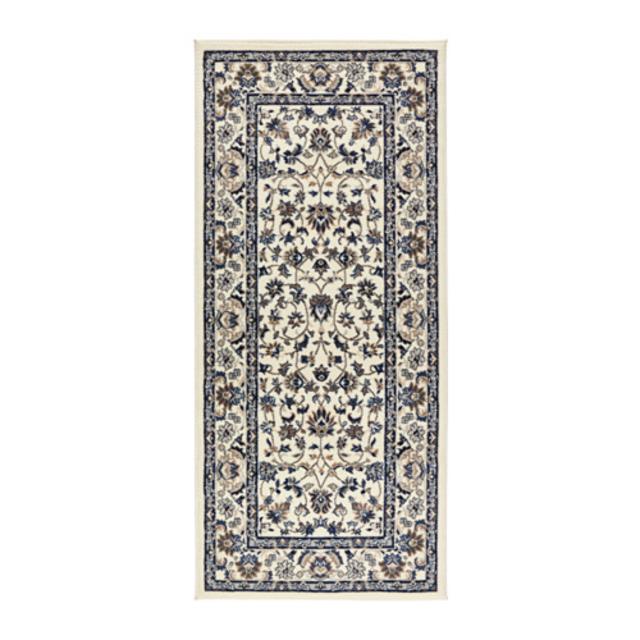 VALLÖBY Rug, low pile, beige, blue