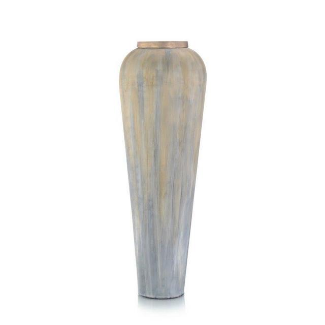 Gray/Blue/Tan 28'' Aluminum Floor Vase
