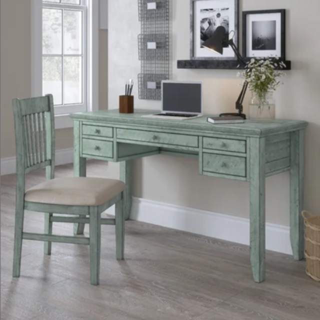 Kemmer Desk with Built in Outlets and Chair Set
