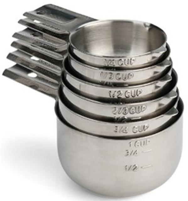 Hudson Essentials Stainless Steel Measuring Cups Set - 6 Piece Stackable Set with Spout