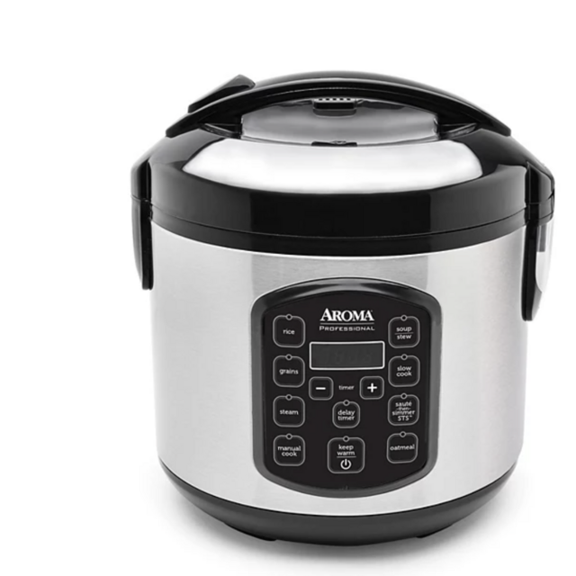 Aroma 8-Cup Stainless Steel Digital Rice Cooker & Multi-Cooker