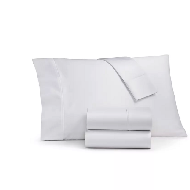 Sunham Ashford Solid 1500 Thread Count 4 Pc. Sheet Set, Queen, White