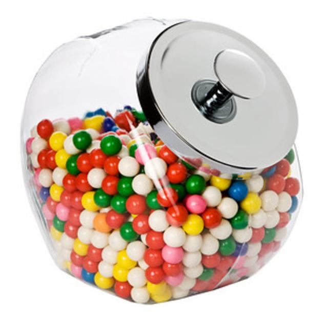 Glass Slant Jar with Metal Lid