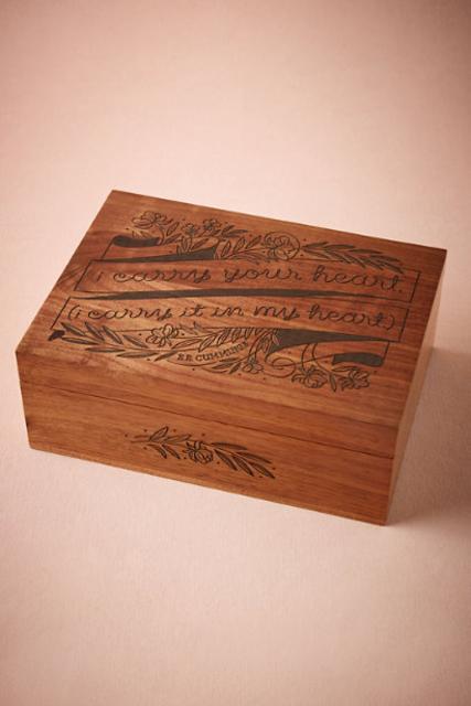 Etched ee cummings Memento Box