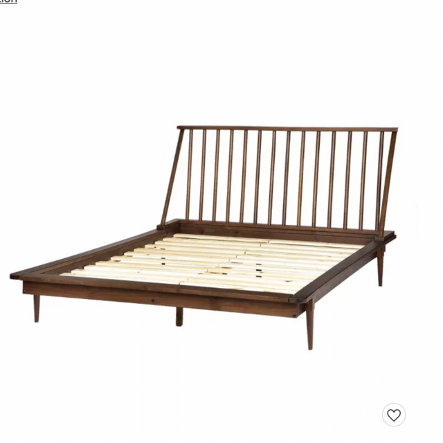 Queen Aurora Boho Solid Wood Spindle Bed - Saracina Home - color: "walnut"