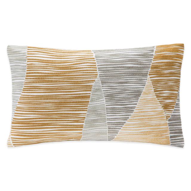 Ink + Ivy Bengal Embroidered Oblong Throw Pillow in Yellow