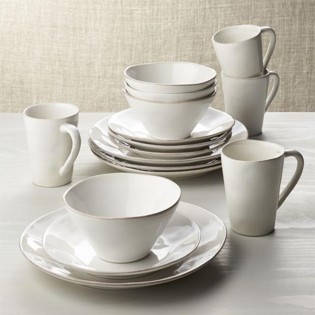 Marin White 16-Piece Dinnerware Set, White