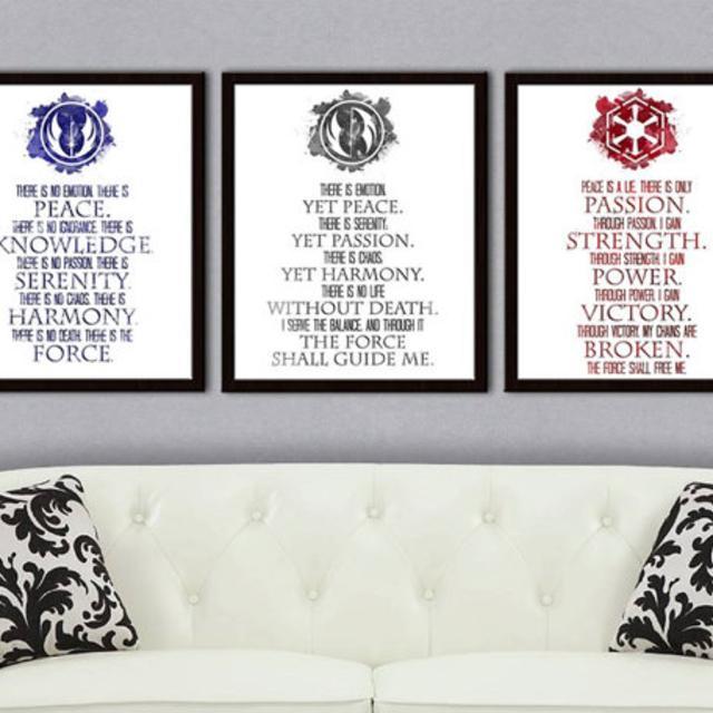 Jedi Code - Sith Code - Grey Jedi Code Star Wars Poster Set