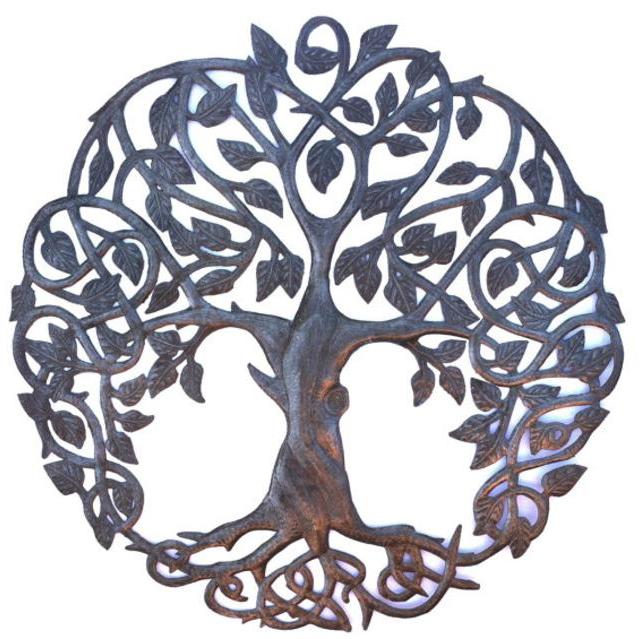 Tree of Life, Garden Metal Wall Art, Fair trade from Haiti, 23" X 23"