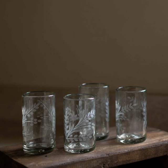 Etched Drinking Glass - Short