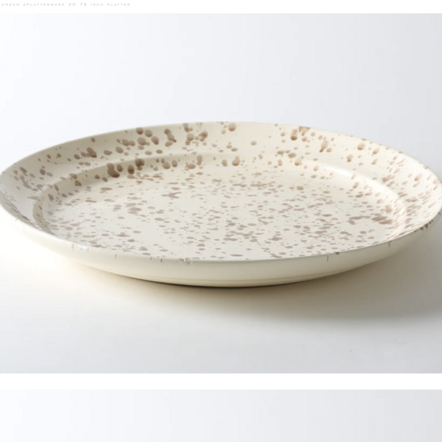 Brown on Cream Splatterware 20.75 Inch Platter