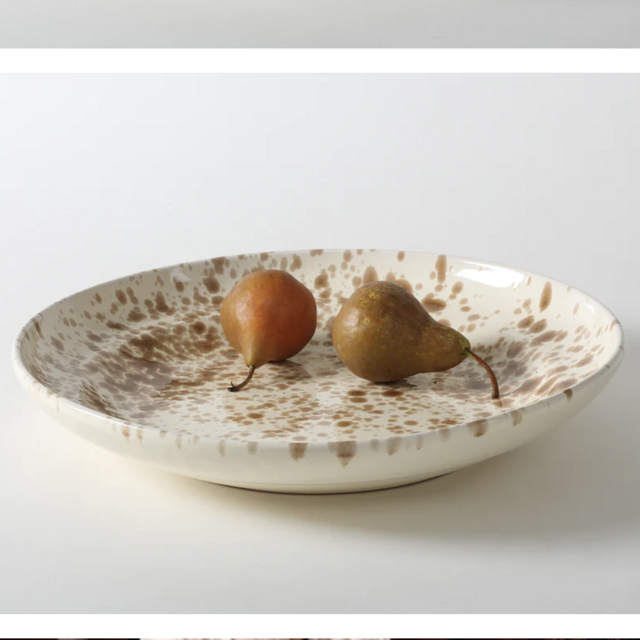 Brown on Cream Splatterware 17 Inch Platter