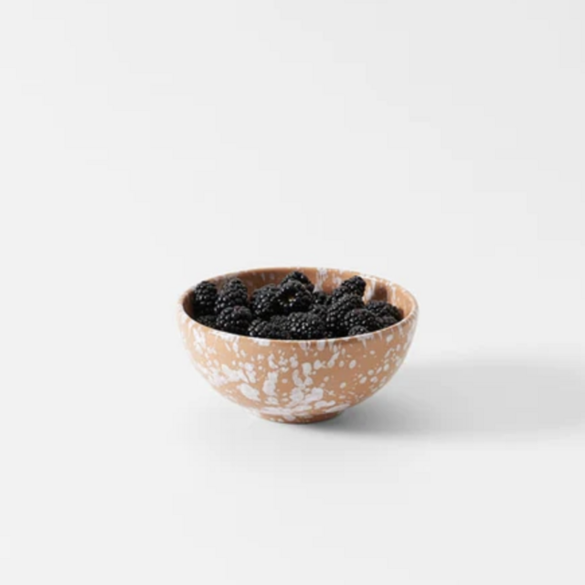 White on Terracotta Splatterware Cereal Bowl