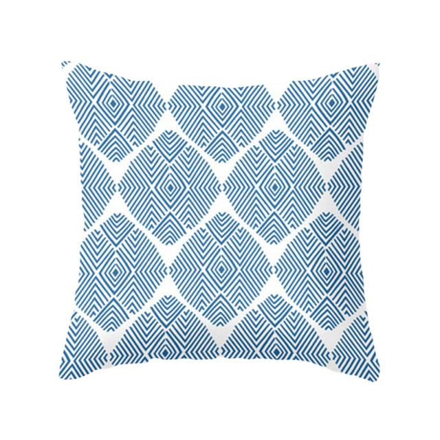 Diamond Illusion Pillow in Blue