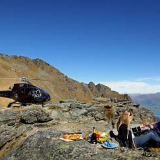 Private Champagne Picnic on Cecil Peak with Helicopter Ride