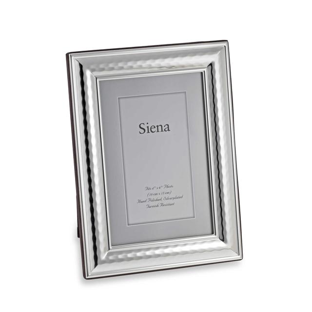 Bed Bath & Beyond Siena Hammered Silver Plated 8-Inch x 10-Inch Frame