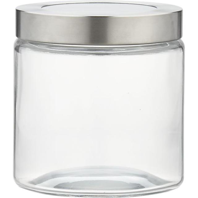 Crate & Barrel Extra Small Glass Storage Container with Stainless Steel Lid