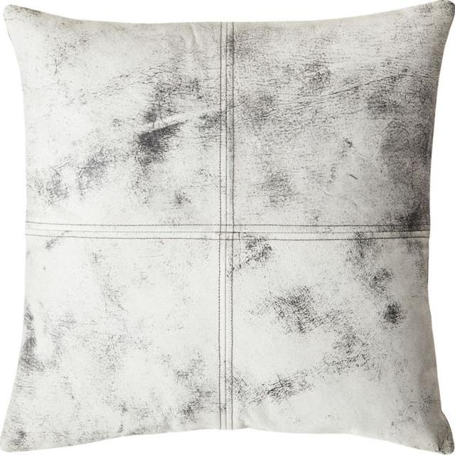 ryker leather 18" pillow with down-alternative insert