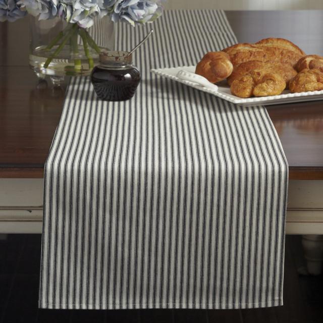 Striped Tablecloth - Black (120")