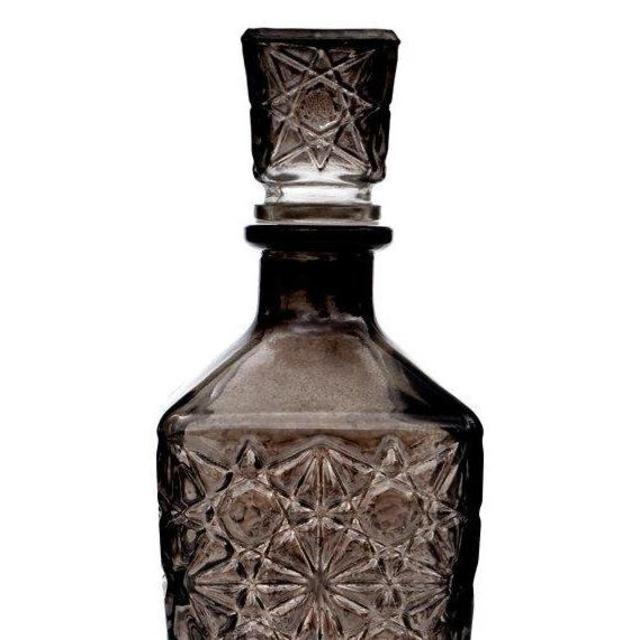 Etched Glass Decanter (Grey/Large)