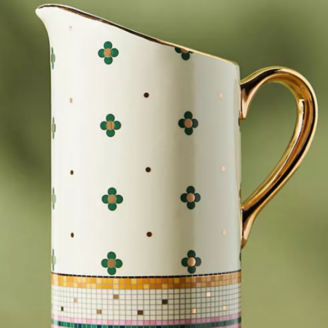 Garden Tile Pitcher