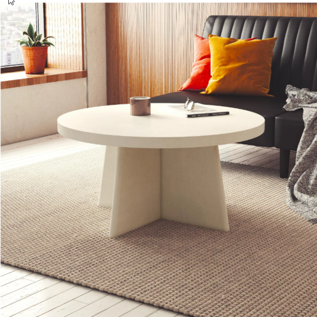 Queer Eye Liam Round Coffee Table, Plaster