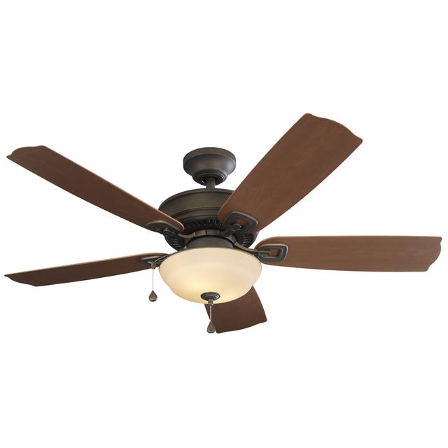 Harbor Breeze Echolake 52-in Oil-Rubbed Bronze Downrod or Close Mount Indoor/Outdoor Residential Ceiling Fan with Light Kit