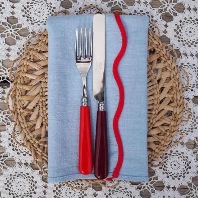 12 PIECE RAINBOW CUTLERY SET - RED HOT