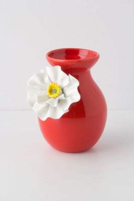 White Poppy Vase