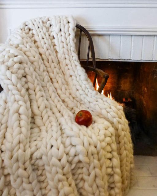 Super Chunky Blanket, 32x48, Pure Merino Wool