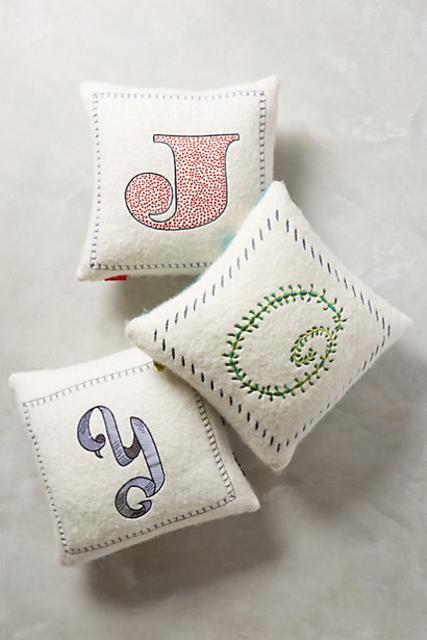 Embroidered Monogram Pillow