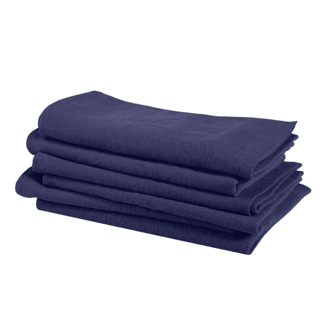 Napkin in Bleu Nuit, from Linge Particulier