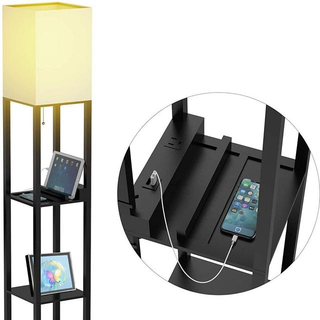 Floor Lamp with Shelves
